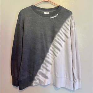 size small half tie dye half grey crewneck